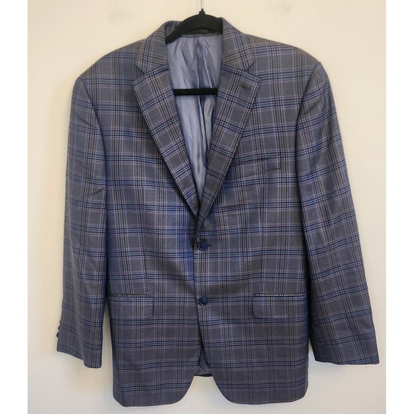 Lanificio Tessilstrona TailoRed Mens 40R Sport Coat Blazer Glen Plaid Wool Silk - Picture 1 of 12